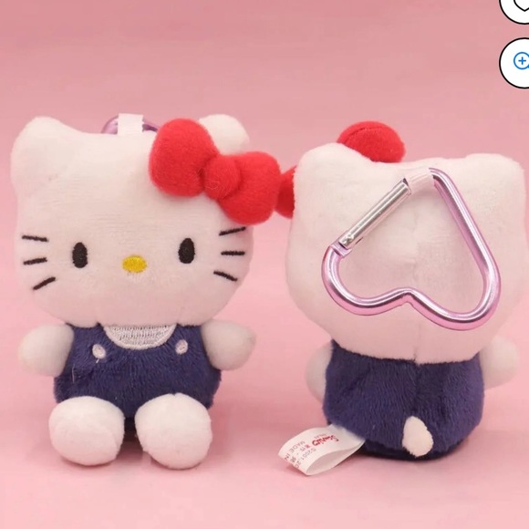 Hello Kitty Plush Keychain with Red Bow - Picture 3 of 7